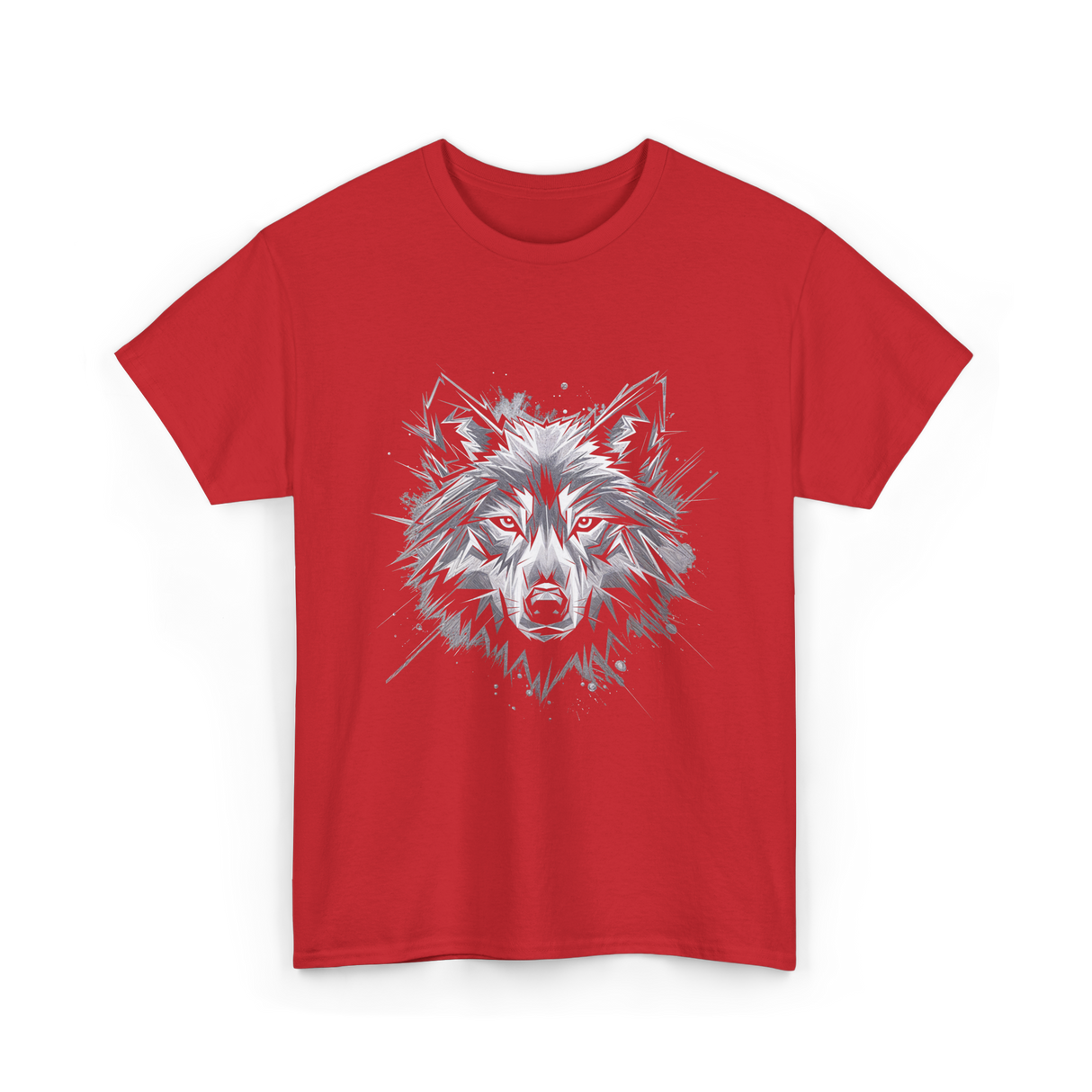Wolf Art Animal Lover Wolf T-Shirt - Red