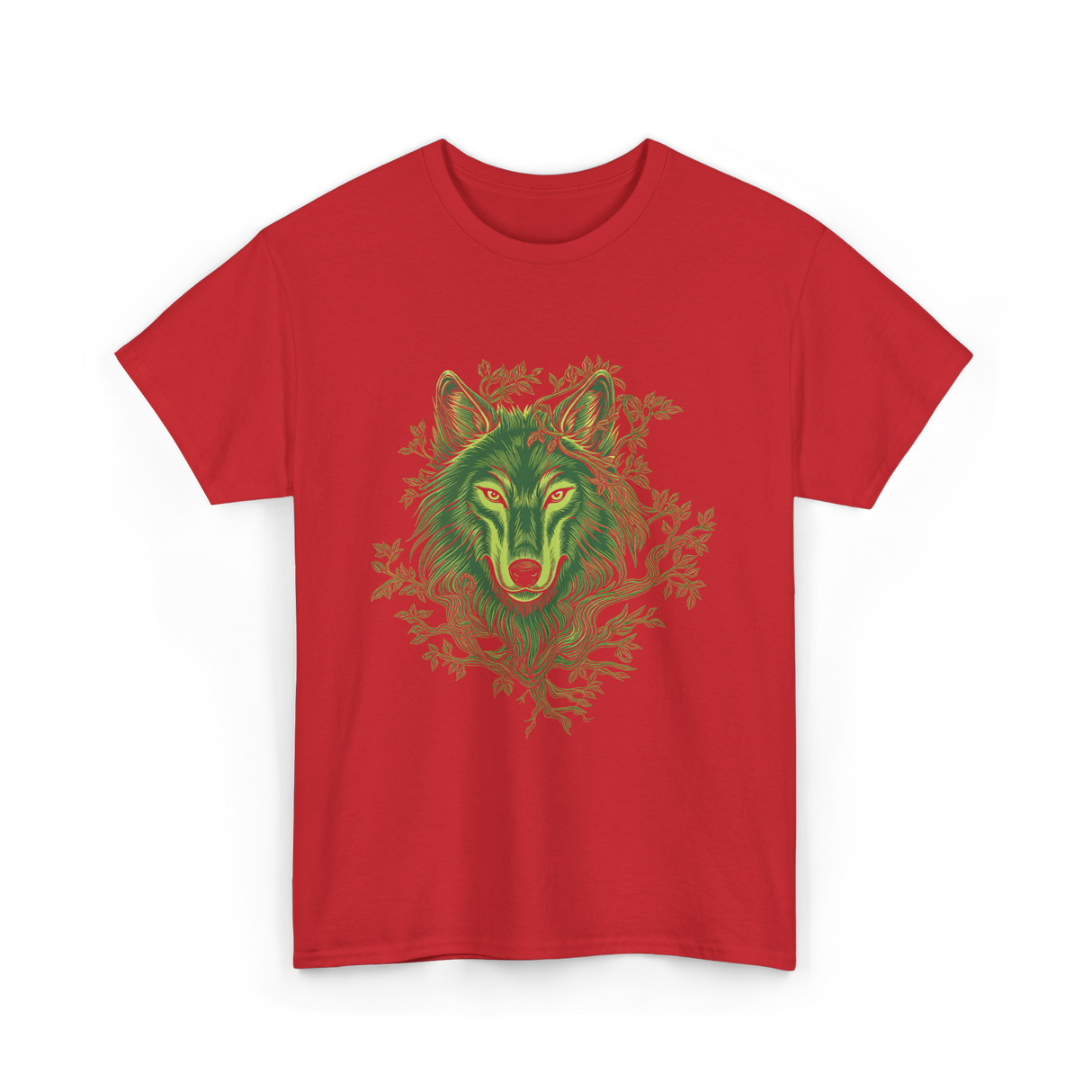 Wolf Wildlife Lover Predator T-Shirt - Red