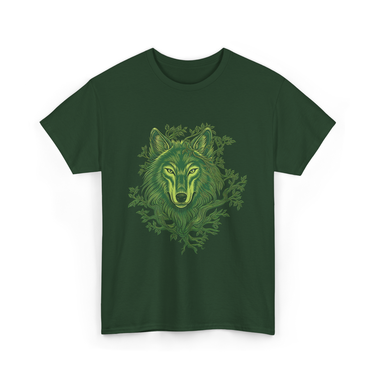 Wolf Wildlife Lover Predator T-Shirt - Forest Green