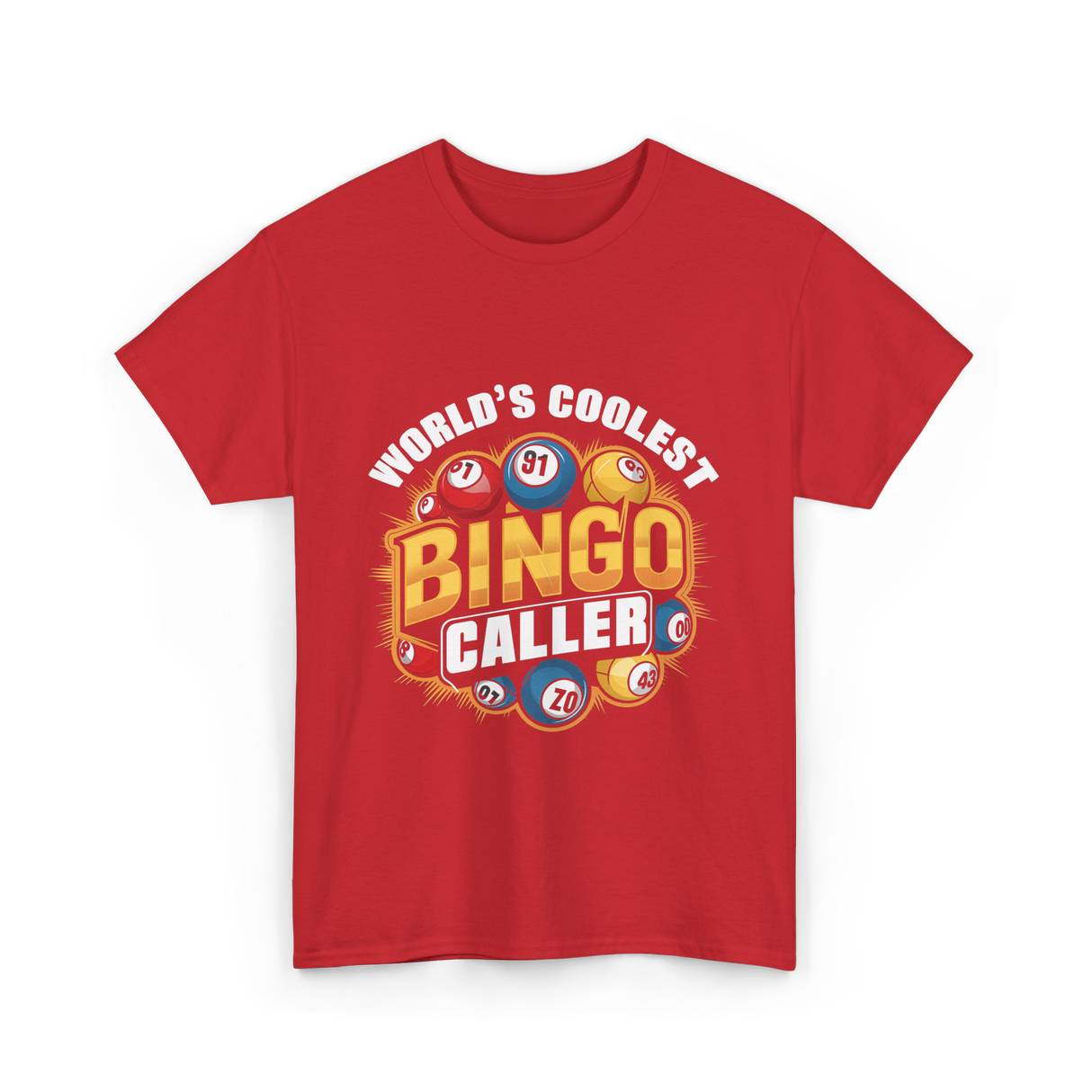 World's Coolest Bingo Caller Bingo T-Shirt - Red