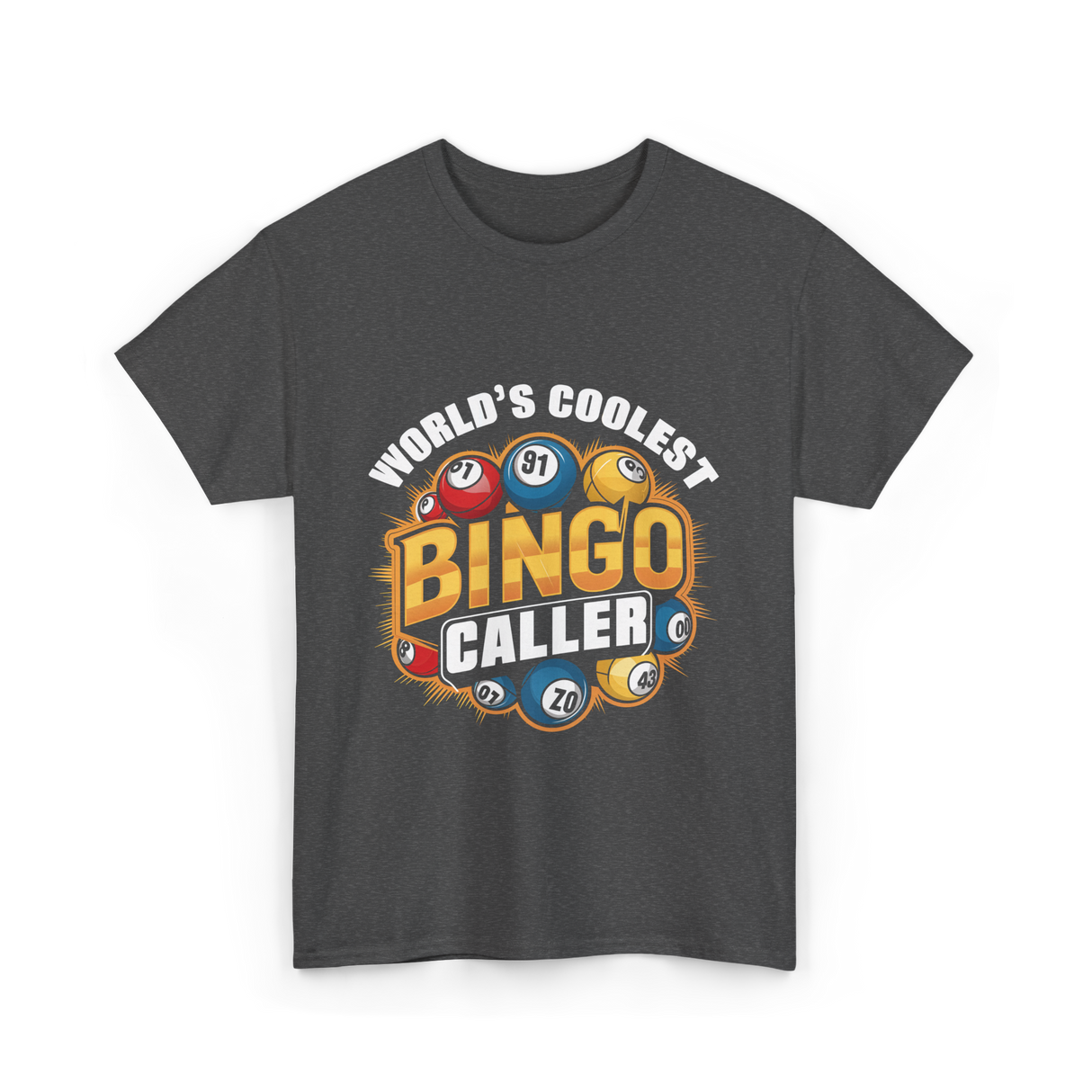 World's Coolest Bingo Caller Bingo T-Shirt - Dark Heather