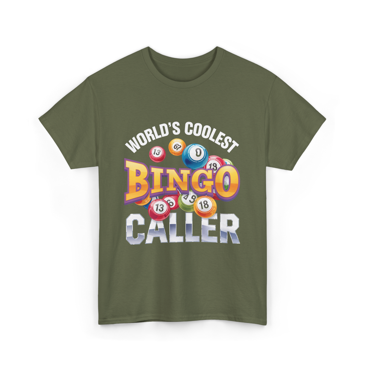 World's Coolest Bingo Caller Bingo T-Shirt - Military Green