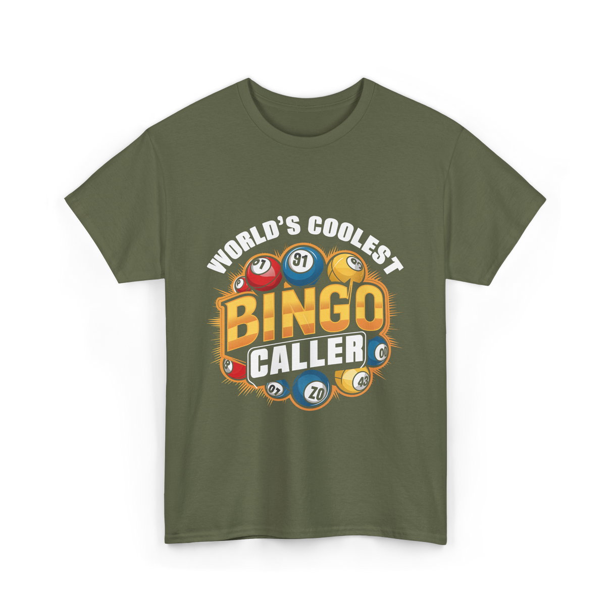 World's Coolest Bingo Caller Bingo T-Shirt - Military Green