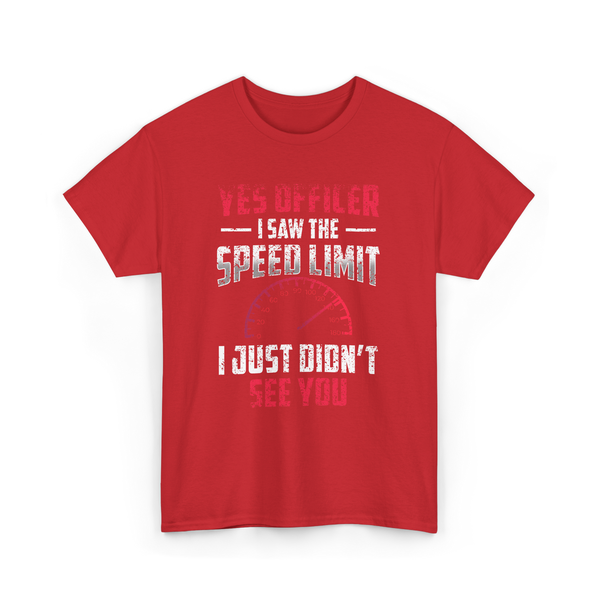 Yes Officer Speed Limit Racing T-Shirt - Red