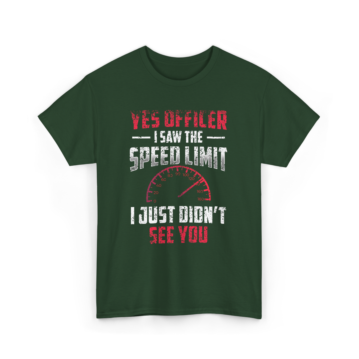 Yes Officer Speed Limit Racing T-Shirt - Forest Green