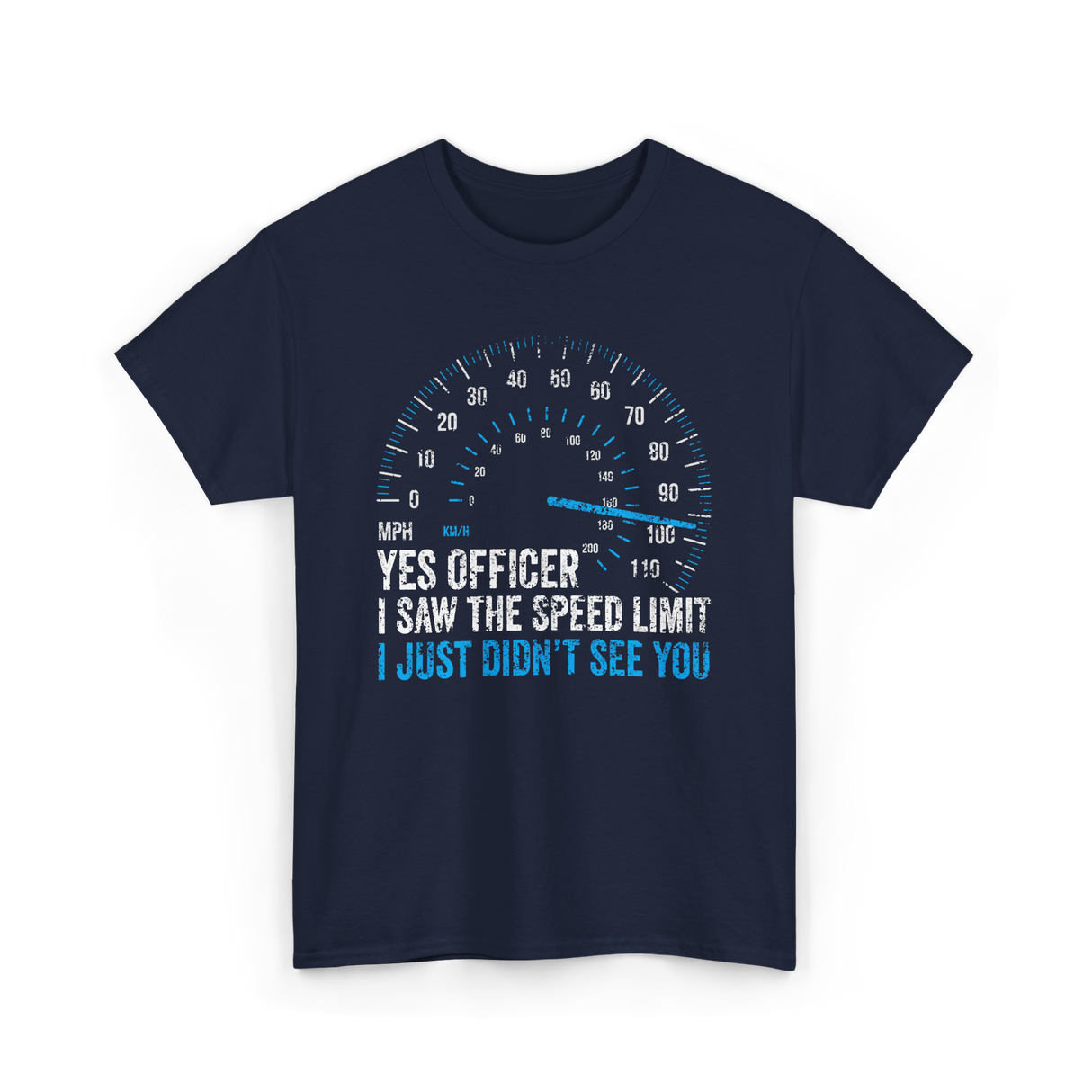 Yes Officer Speed Limit Racing T-Shirt - Navy