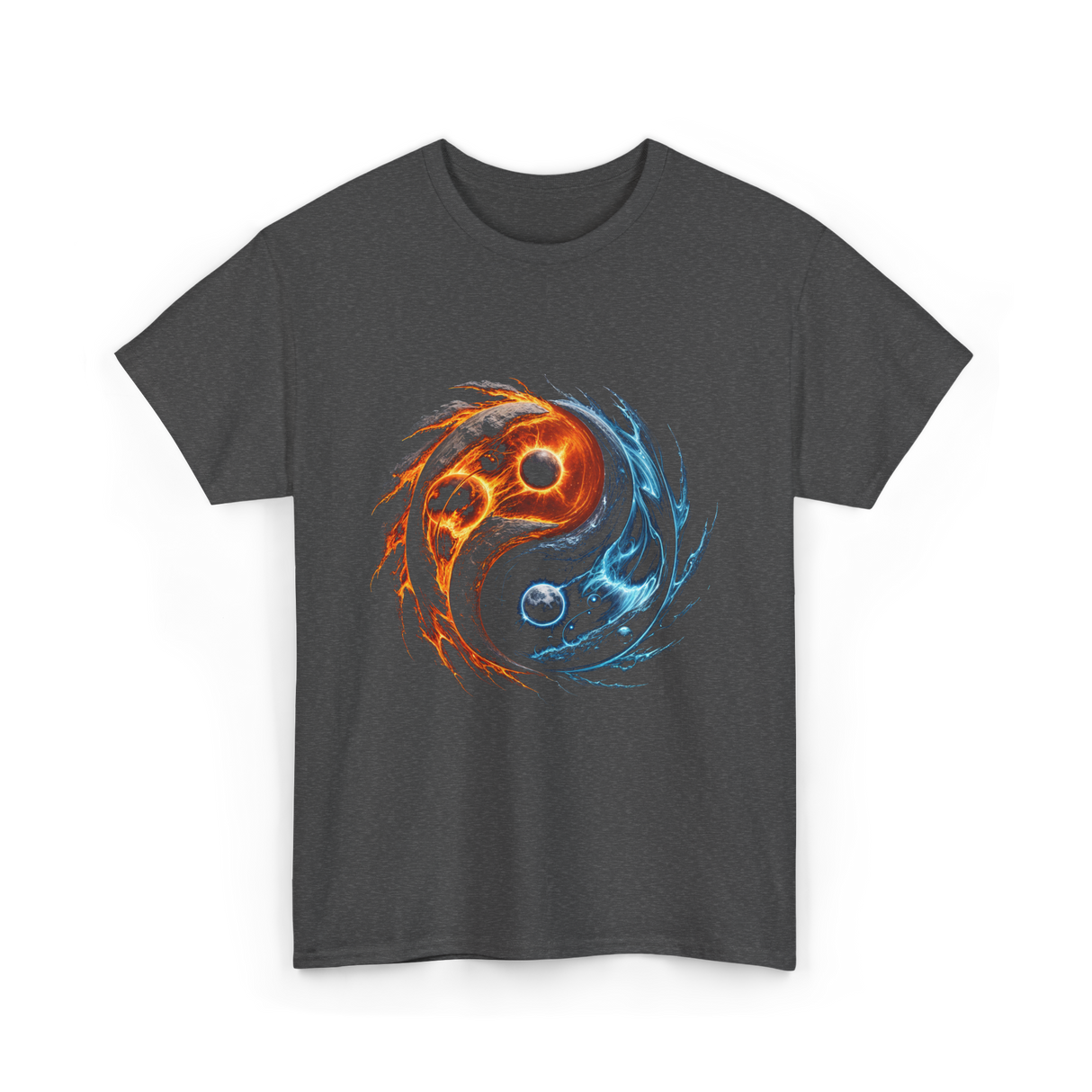 Yin Yang Cosmic Energy Meditation T-Shirt - Dark Heather