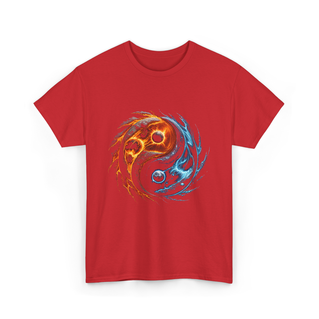 Yin Yang Cosmic Energy Meditation T-Shirt - Red