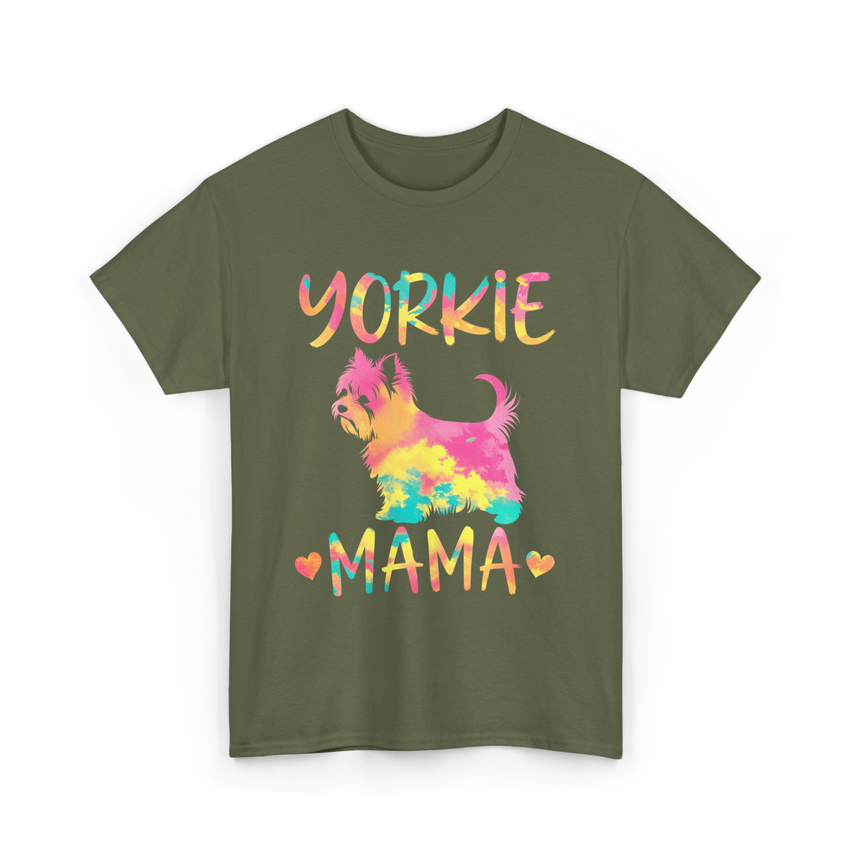 Yorkie Mama Yorkshire Terrier Dog T-Shirt - Military Green