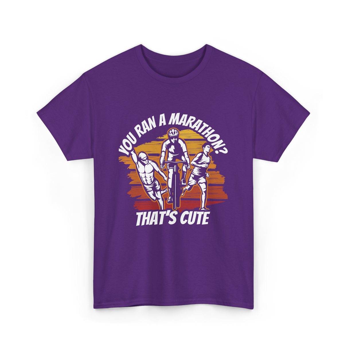You Ran A Marathon Triathlon Sports T-Shirt - Purple