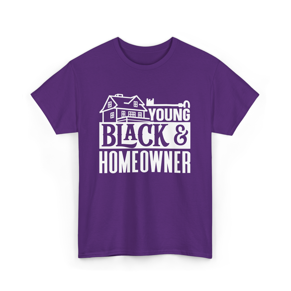 Young Black Homeowner House T-Shirt - Purple