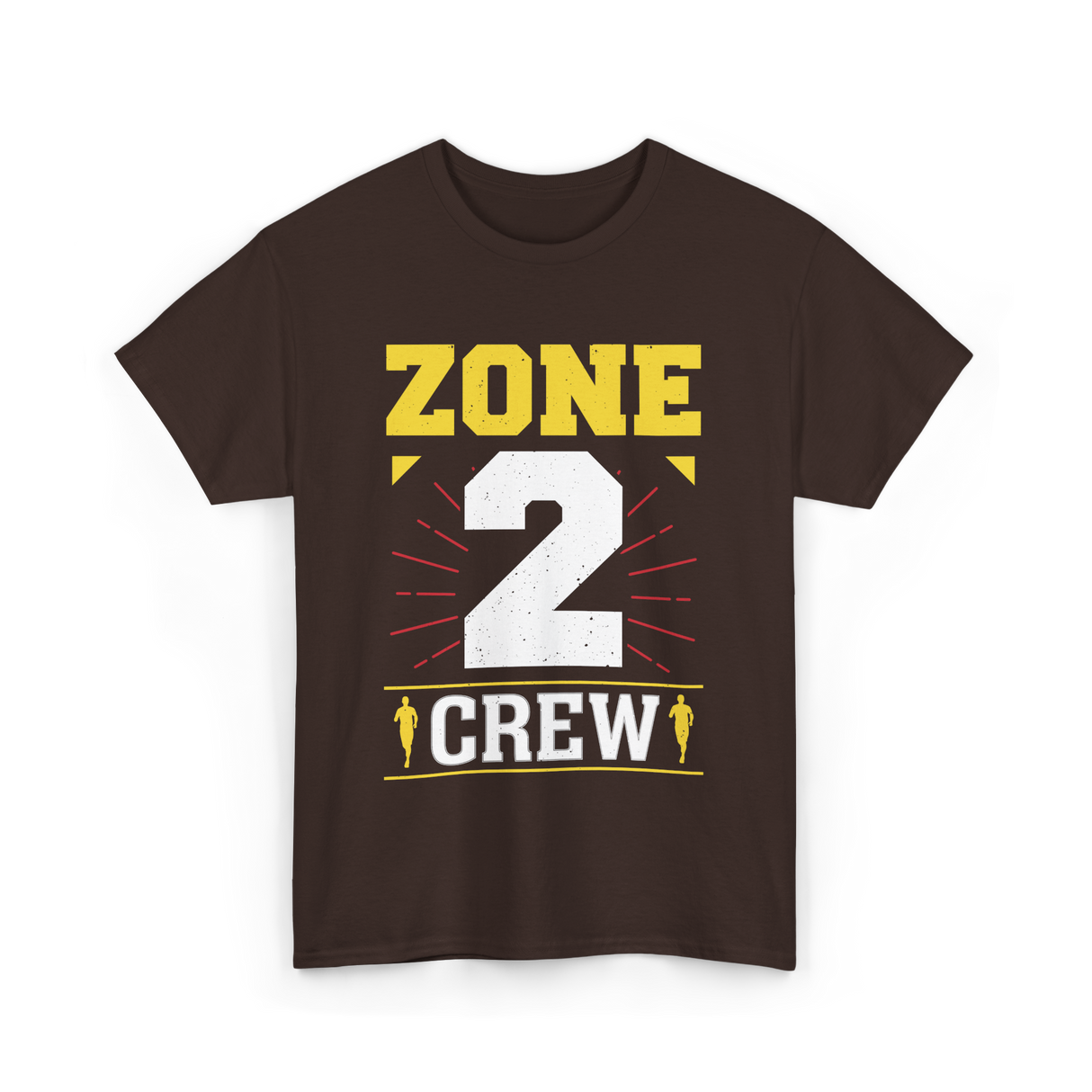 Zone 2 Crew Fitness Training T-Shirt - Dark Chocolate