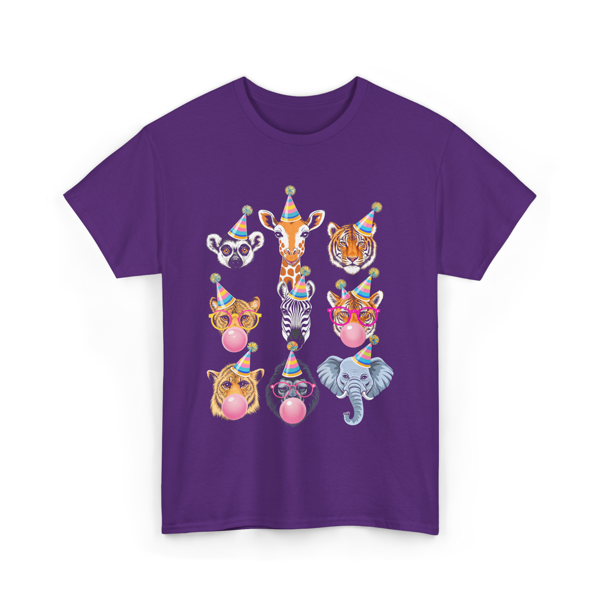 Zoo Animals Party Animals T-Shirt - Purple