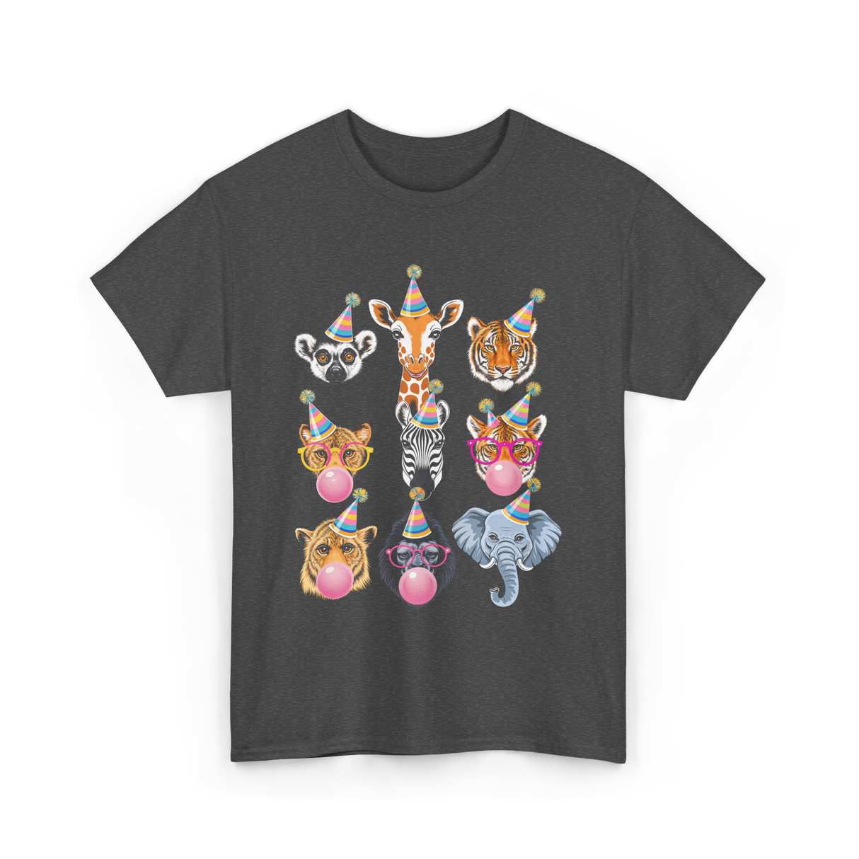 Zoo Animals Party Animals T-Shirt - Dark Heather