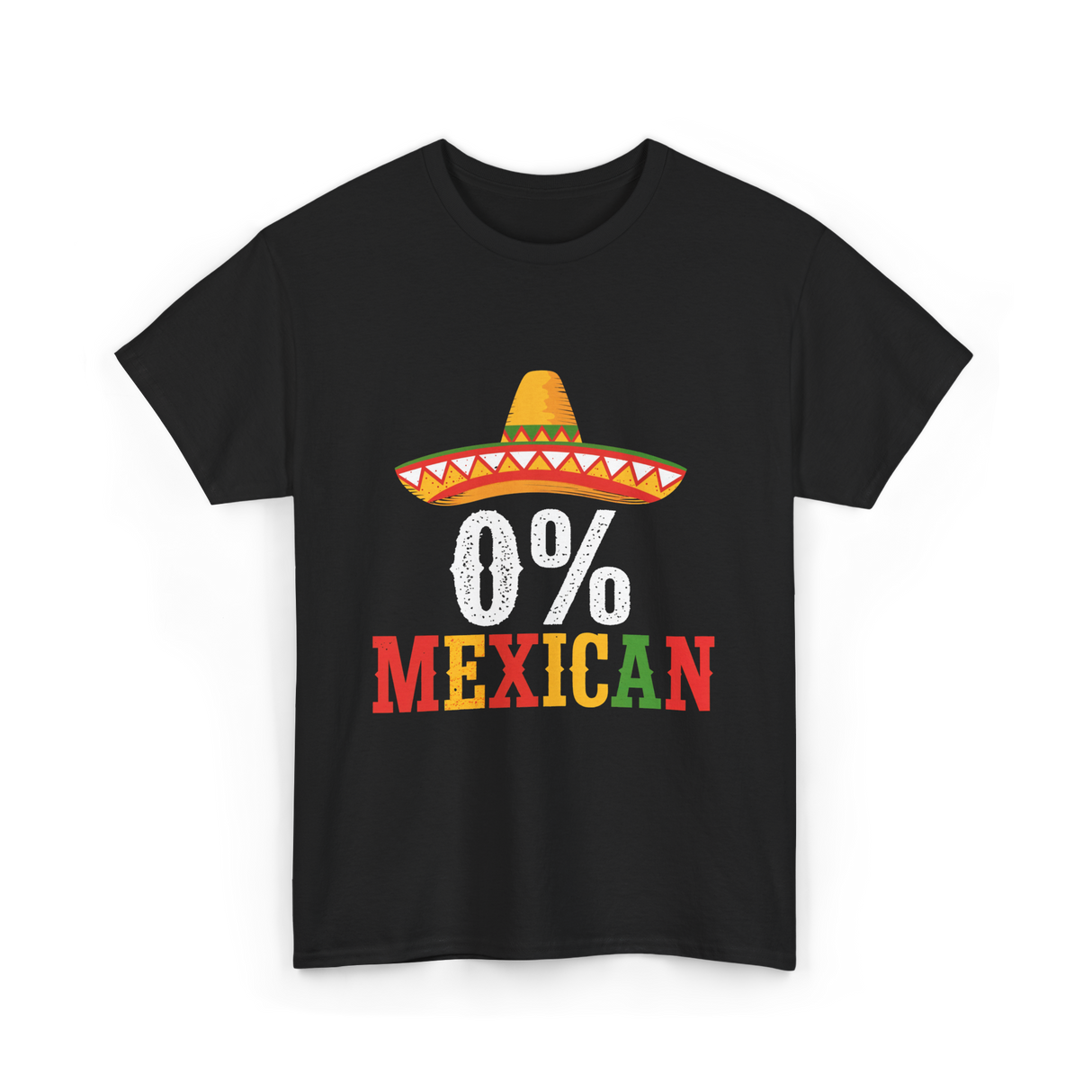 0% Mexican Fiesta Sombrero T-Shirt - Black