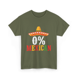 0% Mexican Fiesta Sombrero T-Shirt - Military Green