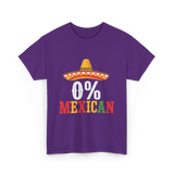 0% Mexican Fiesta Sombrero T-Shirt - Purple