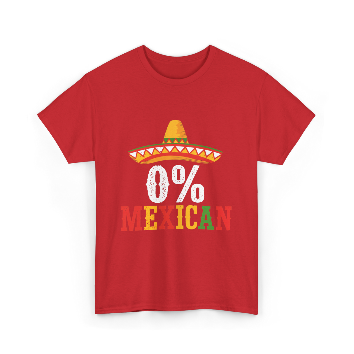 0% Mexican Fiesta Sombrero T-Shirt - Red