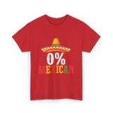 0% Mexican Fiesta Sombrero T-Shirt - Red