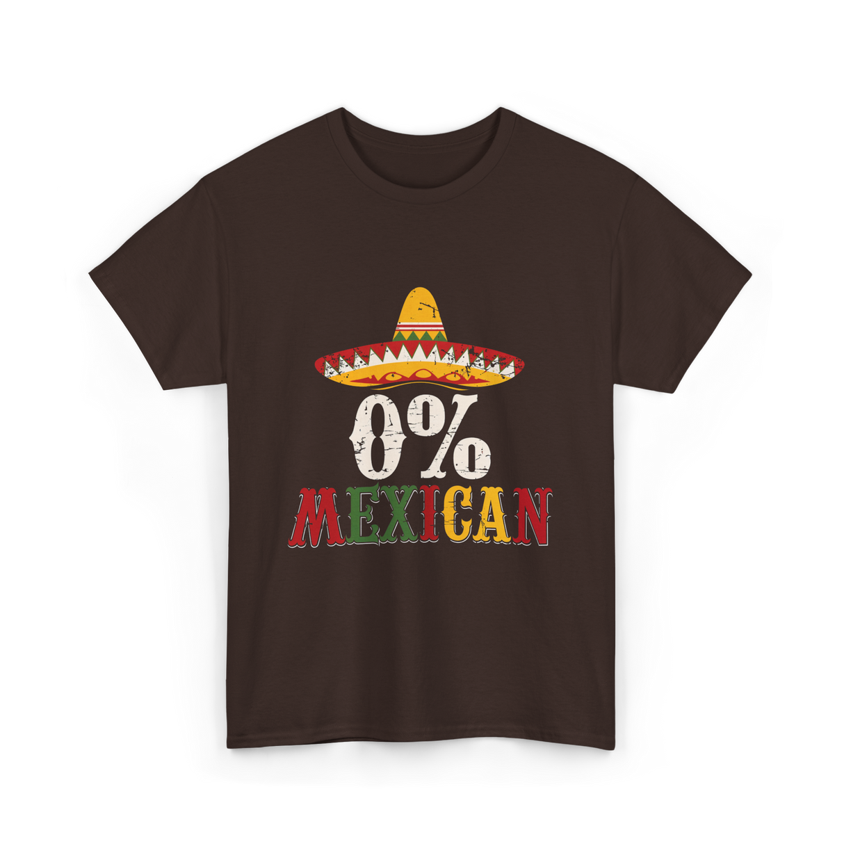 0% Mexican Sombrero Fiesta T-Shirt - Dark Chocolate