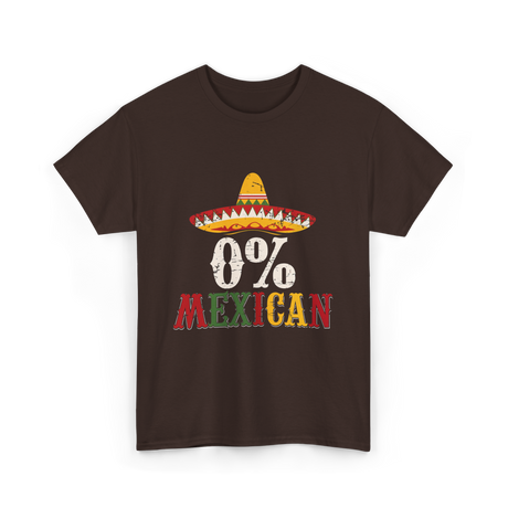 0% Mexican Sombrero Fiesta T-Shirt - Dark Chocolate