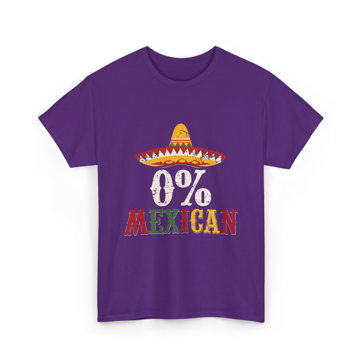 0% Mexican Sombrero Fiesta T-Shirt - Purple