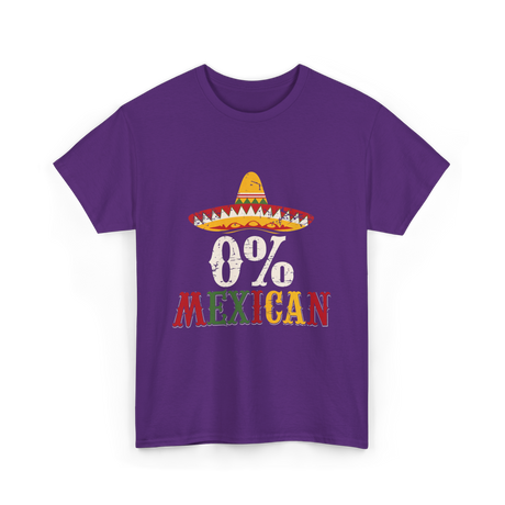 0% Mexican Sombrero Fiesta T-Shirt - Purple