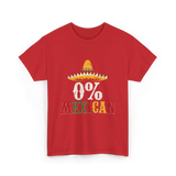 0% Mexican Sombrero Fiesta T-Shirt - Red