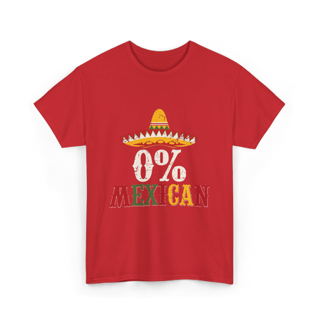 0% Mexican Sombrero Fiesta T-Shirt - Red