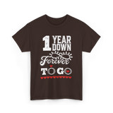 1 Year Down Anniversary T-Shirt - Dark Chocolate