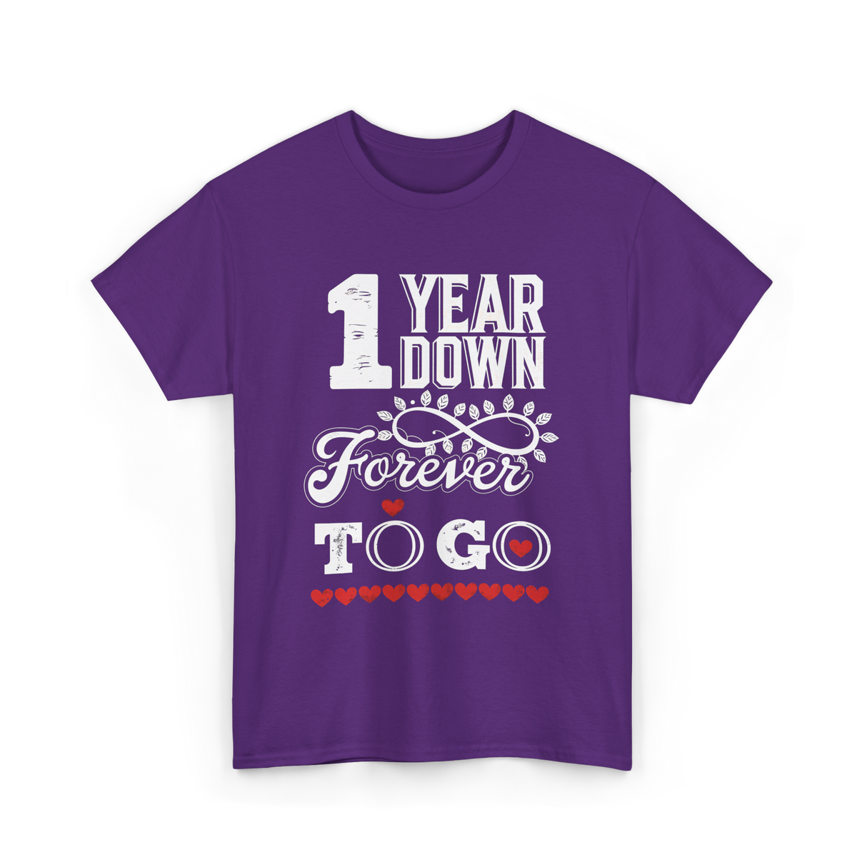 1 Year Down Anniversary T-Shirt - Purple