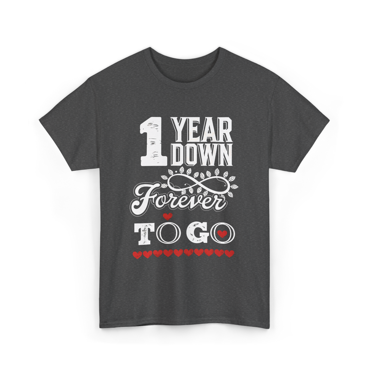 1 Year Down Anniversary T-Shirt - Dark Heather