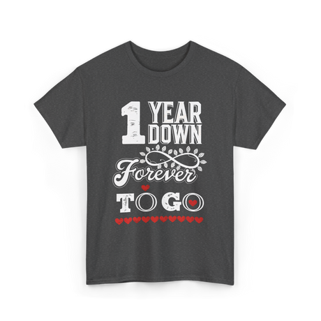 1 Year Down Anniversary T-Shirt - Dark Heather