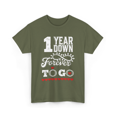 1 Year Down Anniversary T-Shirt - Military Green