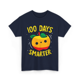 100 Days Smarter Kids Education Learning T-Shirt - Navy