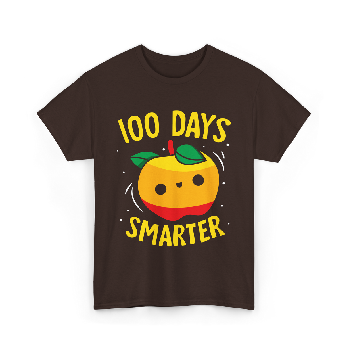 100 Days Smarter Kids Education Learning T-Shirt - Dark Chocolate