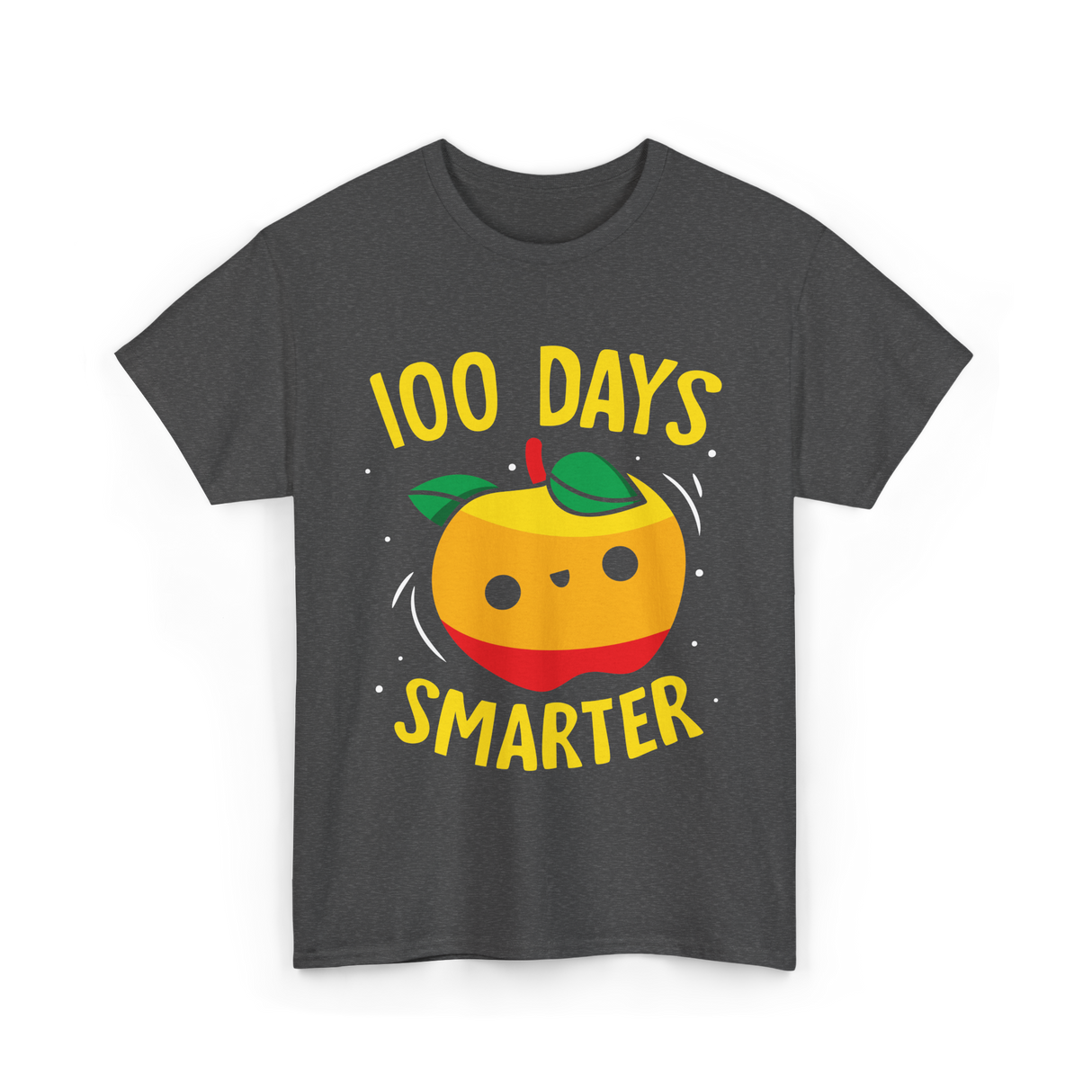 100 Days Smarter Kids Education Learning T-Shirt - Dark Heather