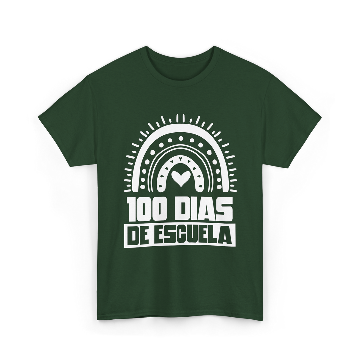 100 Dias De Escuela Kids Education T-Shirt - Forest Green