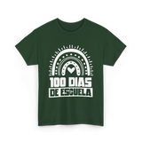 100 Dias De Escuela Kids Education T-Shirt - Forest Green