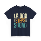 10,000 Steps Squad Exercise Fitness T-Shirt - Navy