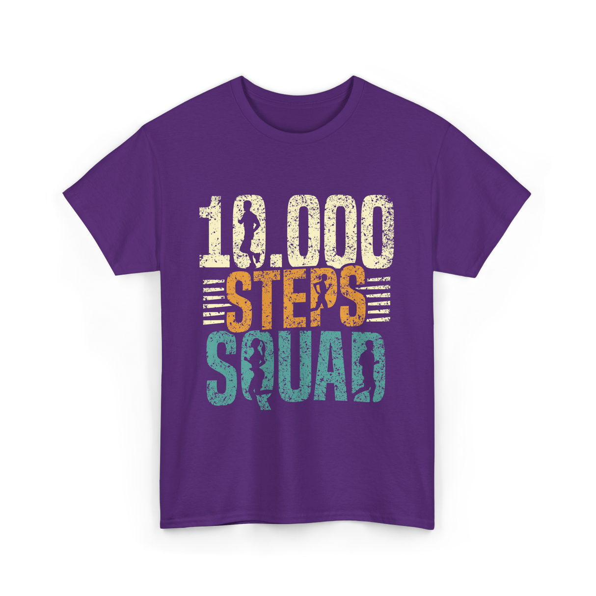 10,000 Steps Squad Exercise Fitness T-Shirt - Purple