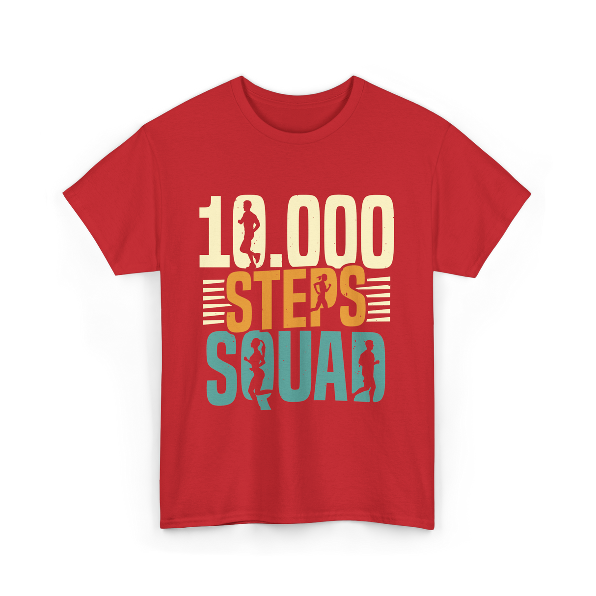 10000 Steps Squad Exercise Fitness T-Shirt - Red