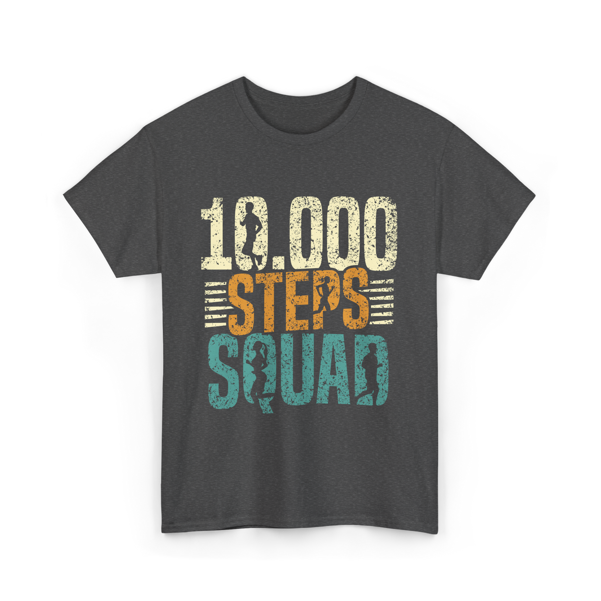 10,000 Steps Squad Exercise Fitness T-Shirt - Dark Heather