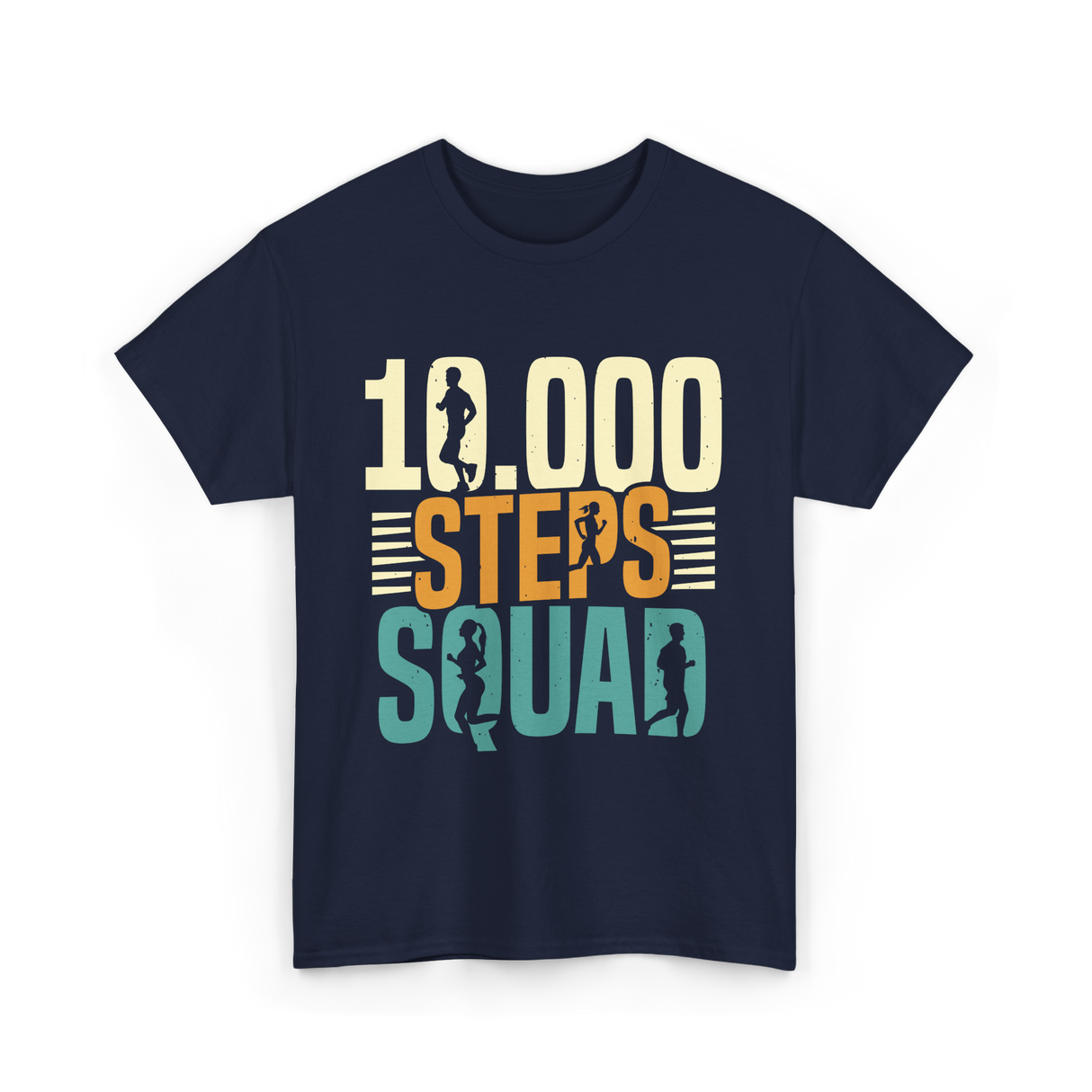 10000 Steps Squad Exercise Fitness T-Shirt - Navy