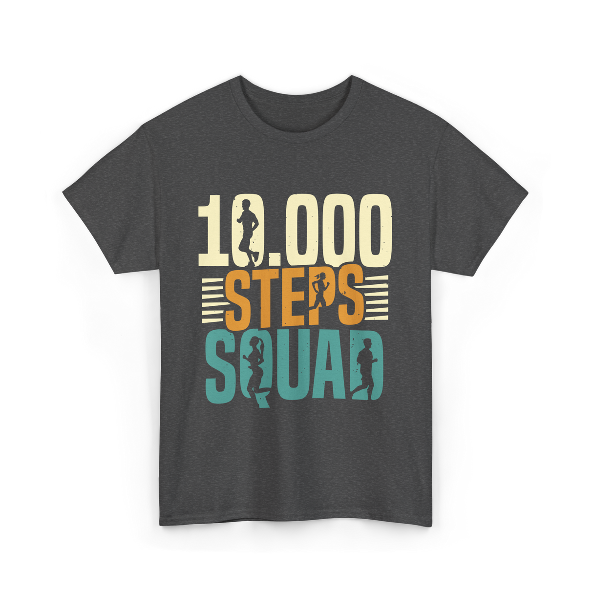 10000 Steps Squad Exercise Fitness T-Shirt - Dark Heather