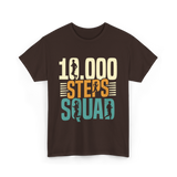 10000 Steps Squad Exercise Fitness T-Shirt - Dark Chocolate