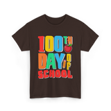 100th Day of School Education Students T-Shirt - Dark Chocolate