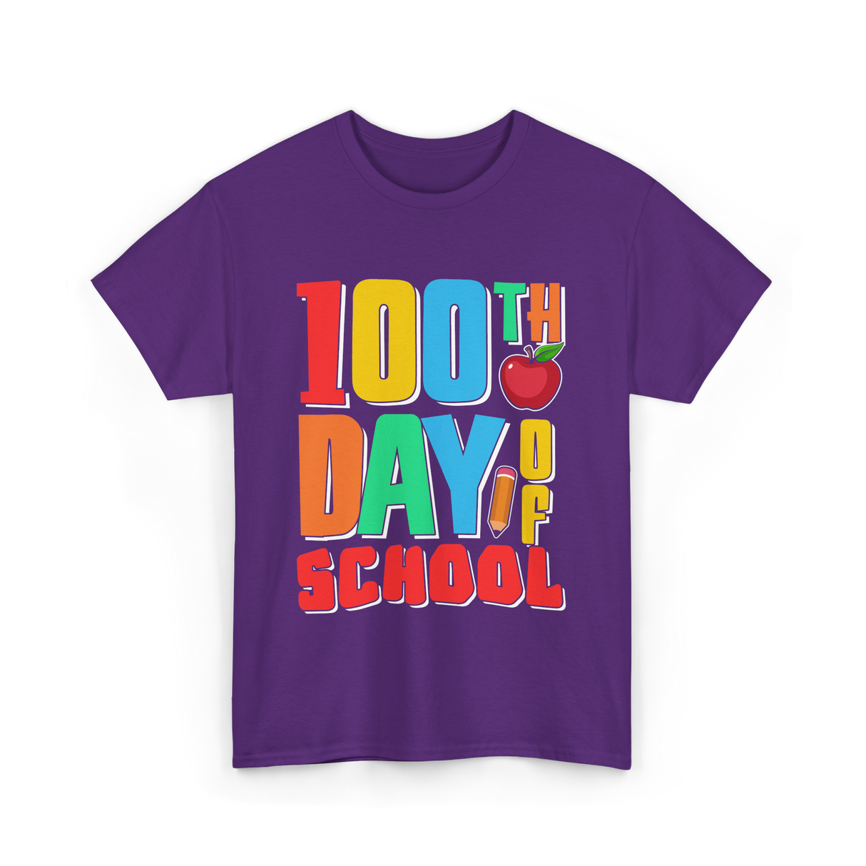 100th Day of School Education Students T-Shirt - Purple