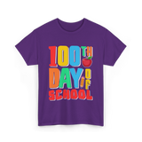 100th Day of School Education Students T-Shirt - Purple