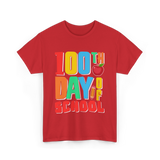 100th Day of School Education Students T-Shirt - Red